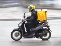 Food delivery on motorcycle