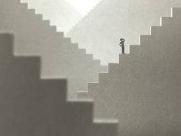 man with lots of stairs