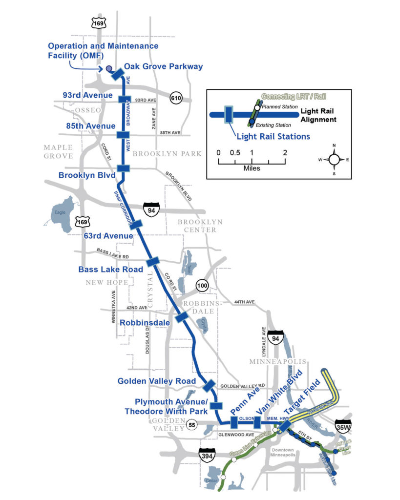 Metro Blue line map