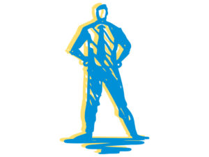 illustration of man standing akimbo 