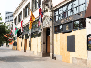 Brits Pub boarded up