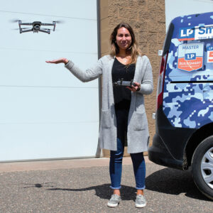 Jazmin Spreiter with a drone