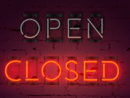 open closed neon sign