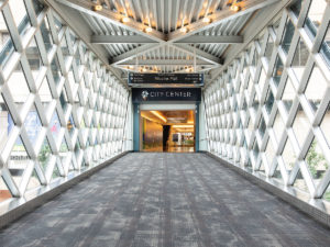 Empty downtown shyway