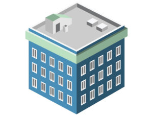 illustration of three story building