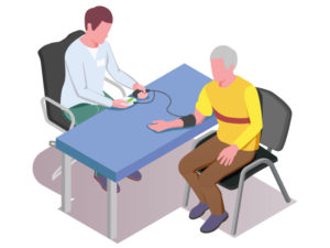 illustration of person getting his blood pressure taken