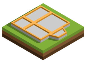 3D illustration of a foundation