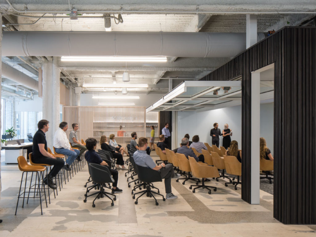 open garage door in office