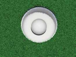 Golf ball in hole