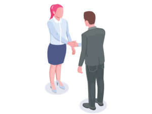 illustration of two people shaking hands