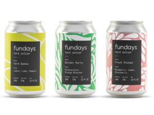 three cans of Fundays hard seltzer