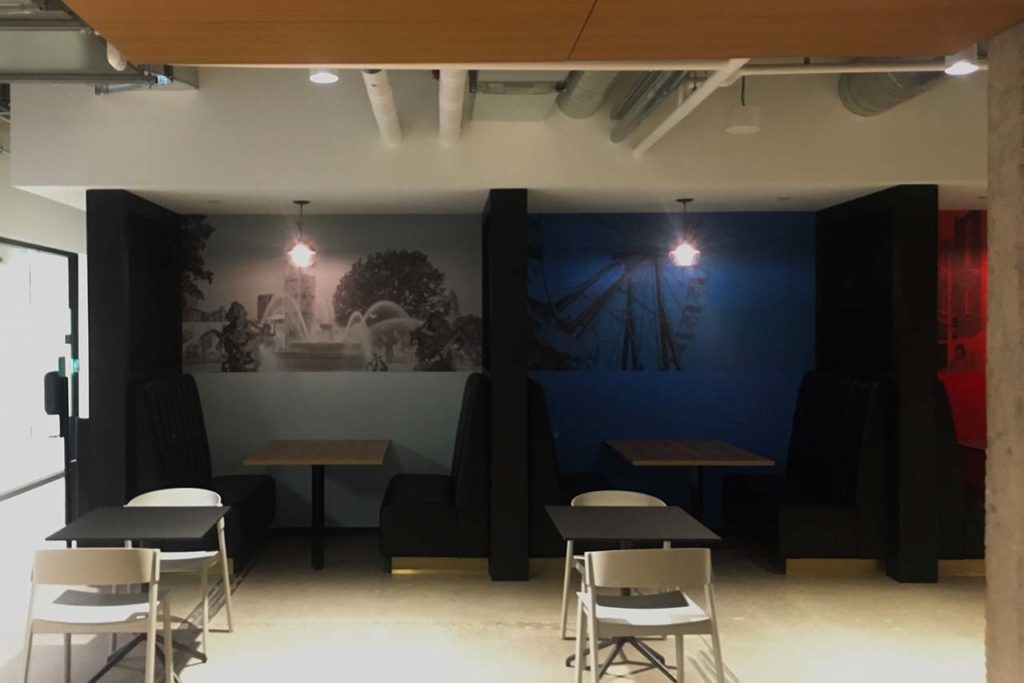 Booths for working at Deluxe Corp.'s new Minneapolis HQ