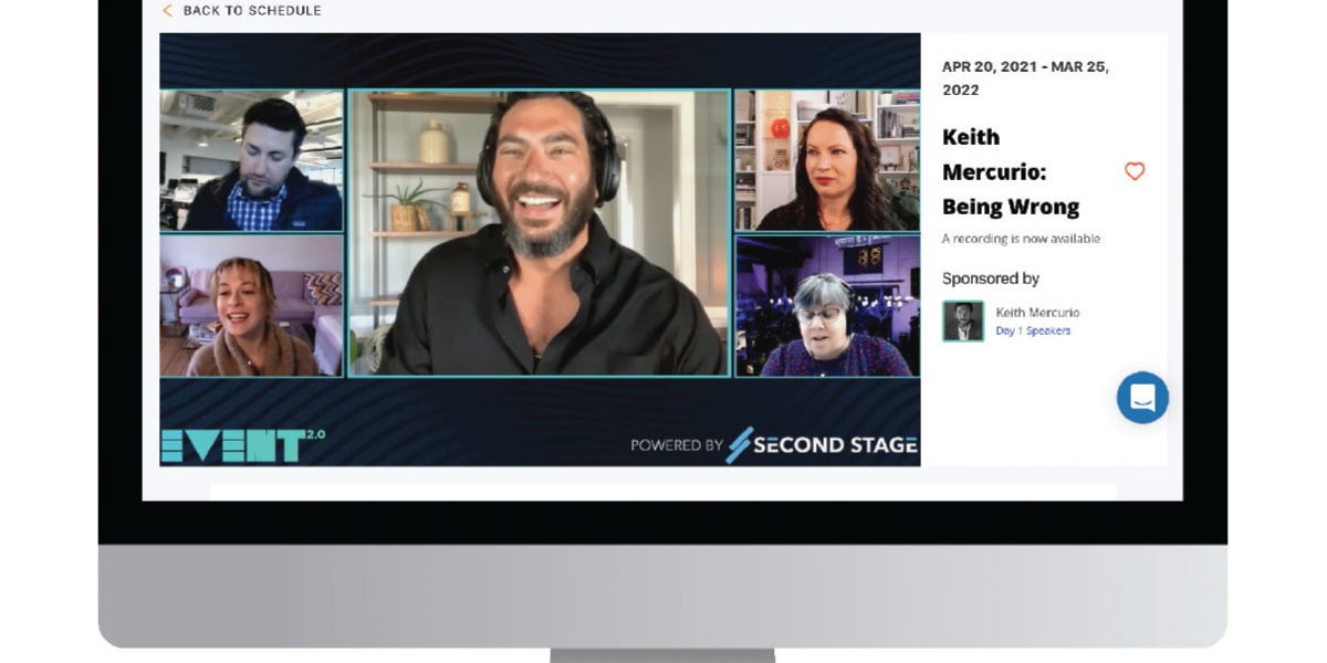Computer screen with Second stage interactive events