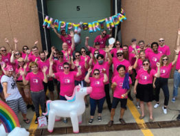 Peace Coffee employees at a party