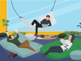 Illustration of casual office workers