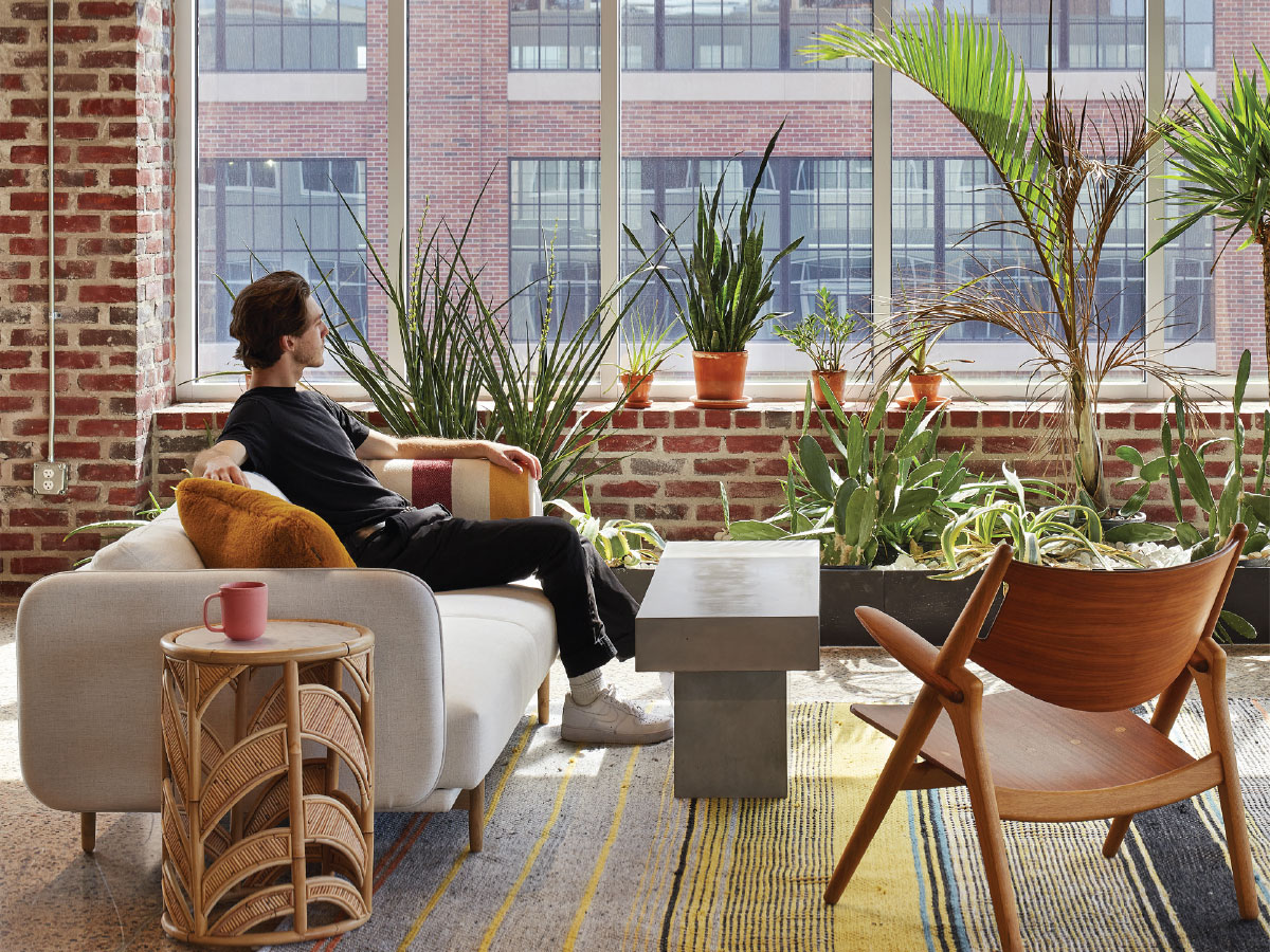 office with a living room feel