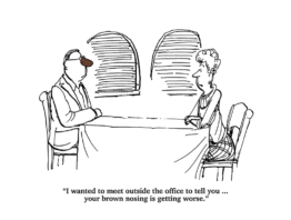 Cartoon illustration of people in a meeting