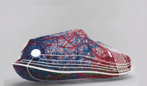 The Sepiida conceptual shoe printed directly on textile.