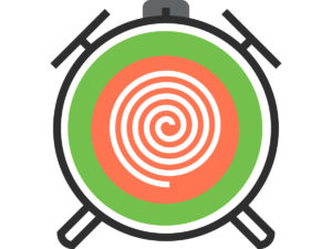 Illustration of a clock whit a spiral in the middle