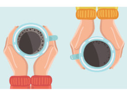 illustration of two cups of coffee