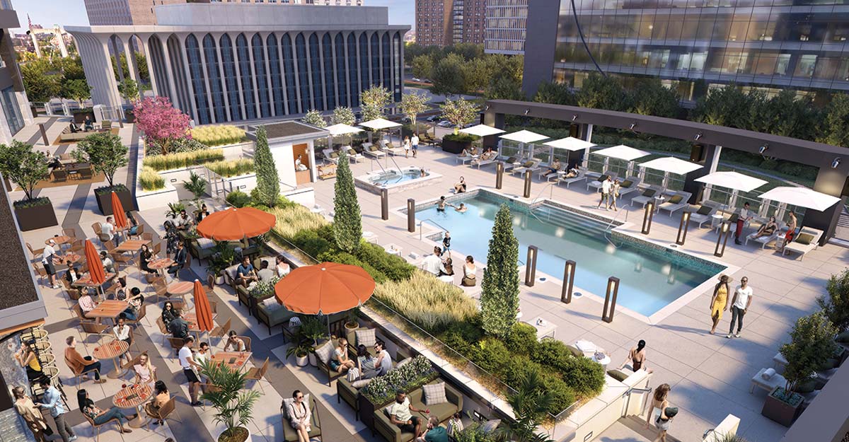 Rendering of the Four Seasons pool deck