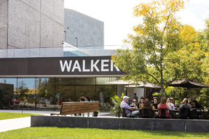 Walker Art Center has a patio overlooking the Minneapolis Sculpture Garden