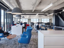 Black paint provides contrast in this shared space