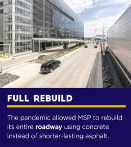 rebuilt stretch of road