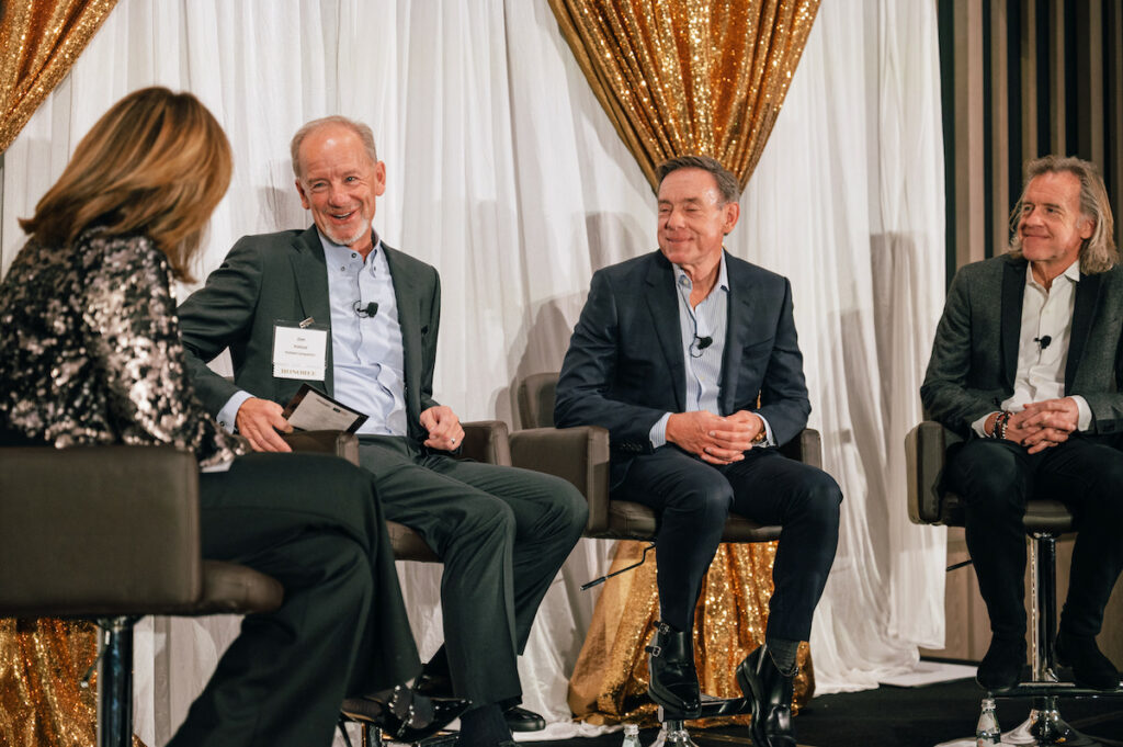 TCB editor-in-chief Allison Kaplan chats with Jim Pohlad, Bob Pohlad, and Bill Pohlad at a Dec. 8 event at the Four Seasons Minneapolis.