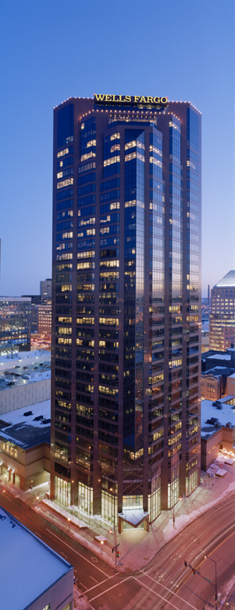 Wells Fargo Place tower in downtown St. Paul, Minnesota
