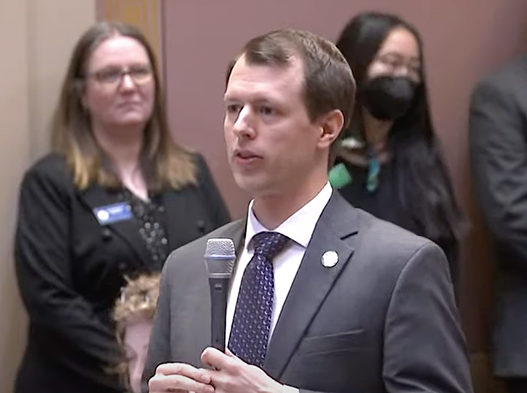 State Sen. Andrew Mathews said during the Senate floor debate that Xcel Energy is the “least likely entity” to ask the PUC for an “off ramp” exception.