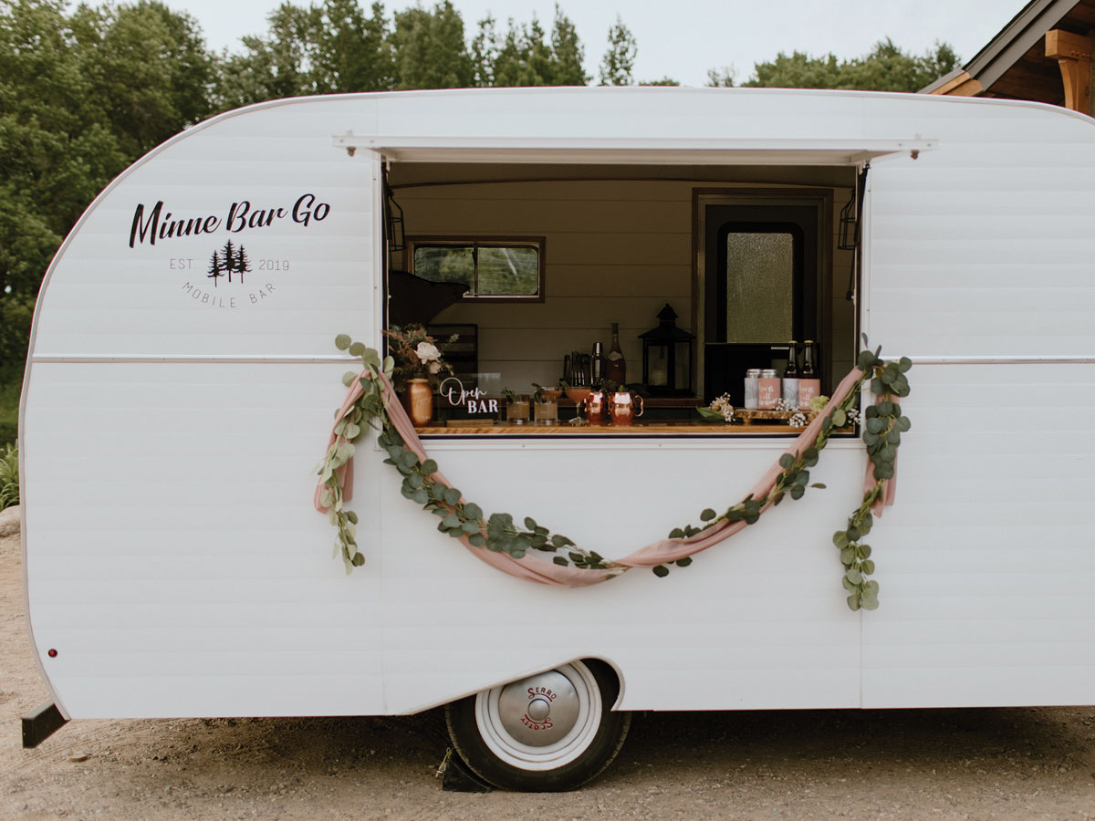 mini camper turned into bar