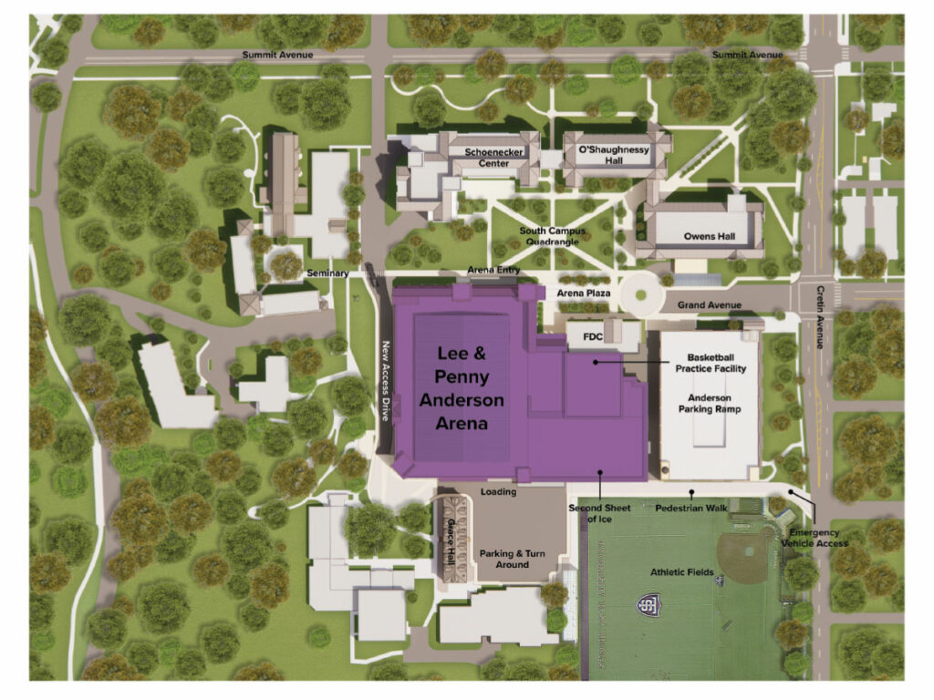 UST's site plan for arena land