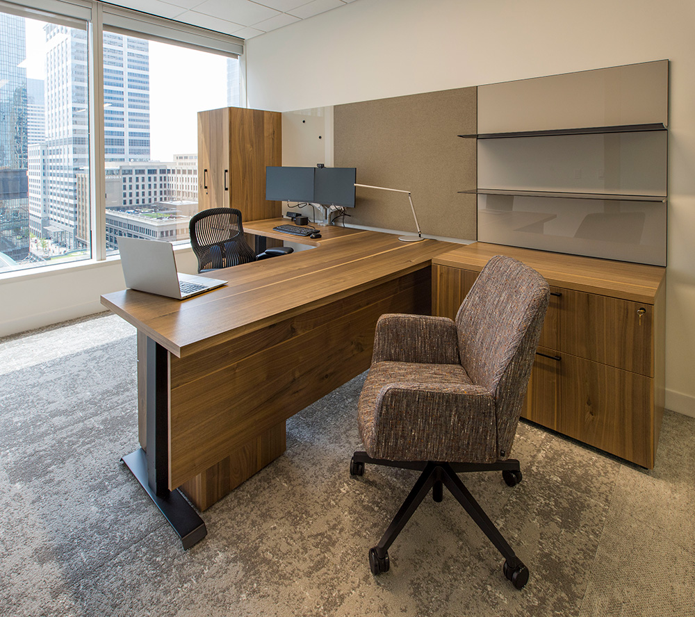 Individual office at Fredrikson law firm's new office in downtown Minneapolis in 2023