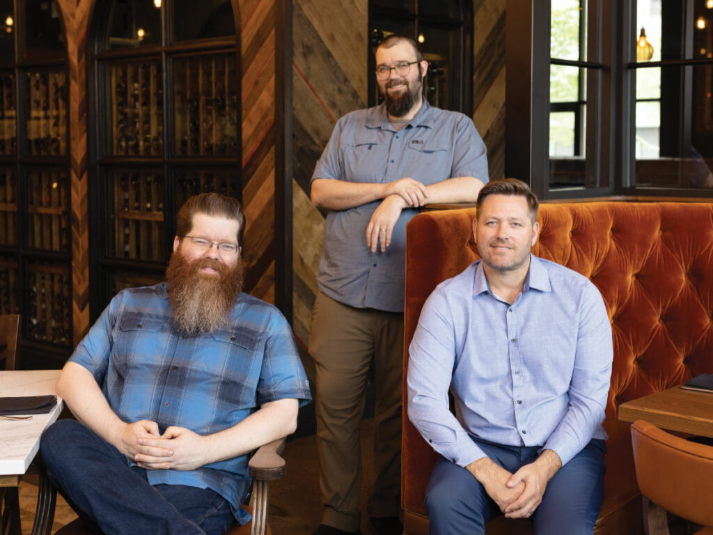 Left to right at Butcher & the Boar: chef/co-owner Mike DeCamp, culinary director Wyatt Evans, chief manager/co-owner Brent Frederick