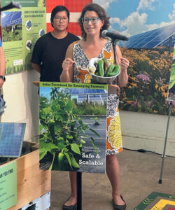 The USDA's Clare Sierawski speaks in the Agriculture Horticulture Building at the Minnesota State Fair on Friday, Aug. 25.