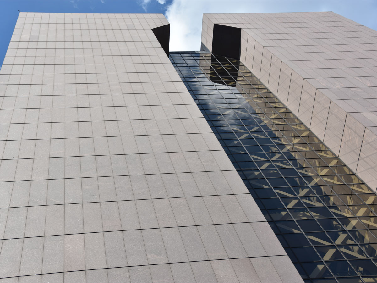 The Hennepin County Government Center, shaped like an “H,” was dedicated in 1974.