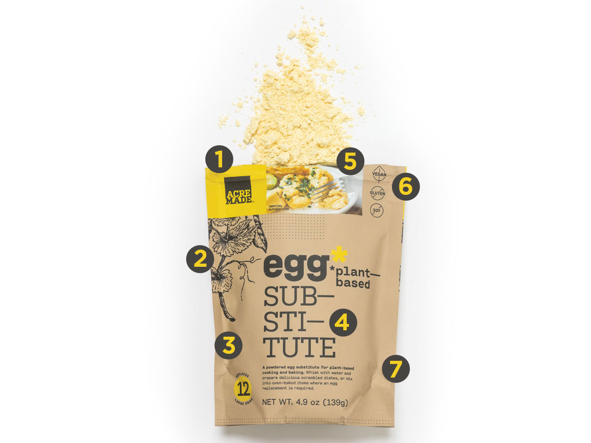 bag of plant based egg substitute