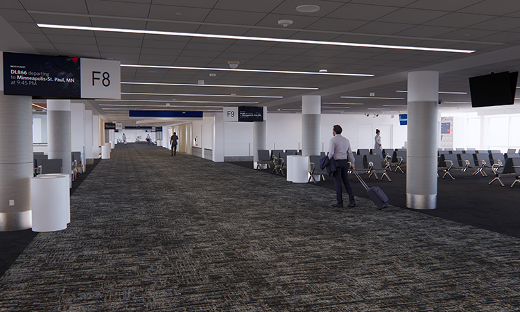 Rendering of the upgraded Concourse F