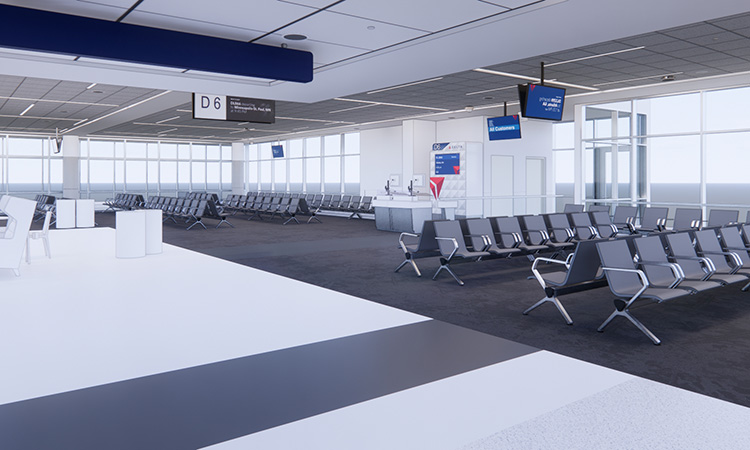 Rendering of the upgraded Concourse D at MSP Airport