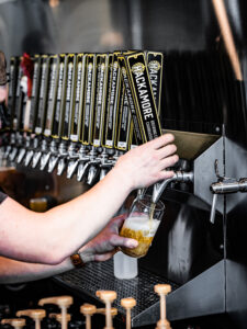 Array of taps at Hackamore Brewing Co. in Chanhassen, Minnesota