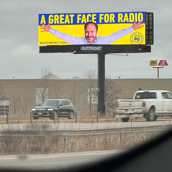Jason DeRusha billboard advertisement in the style of Kris Lindahl
