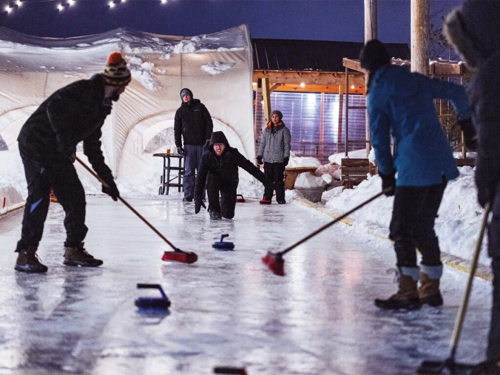 Curling at Forgotten Star Brewing Co. in Fridley