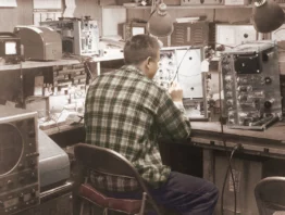 Earl Bakken at work at the original Medtronic