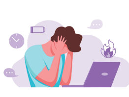 Illustration of person facing burnout in the workplace