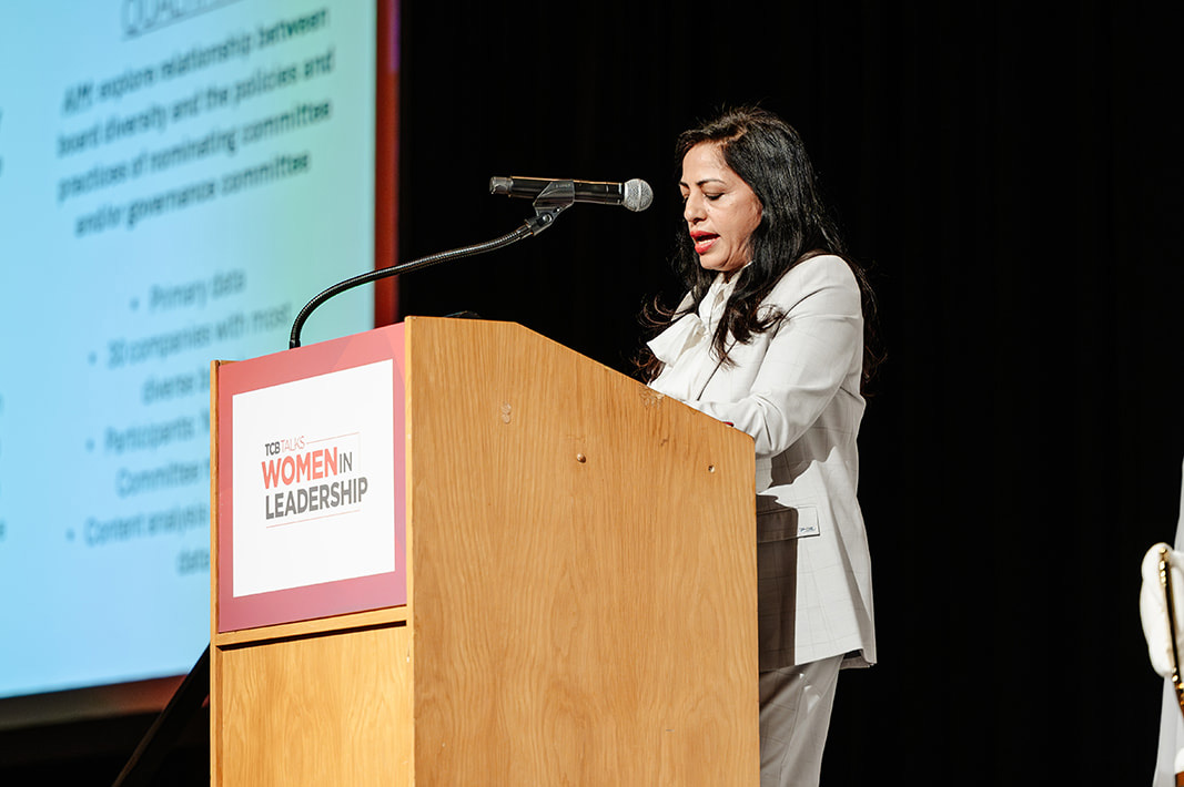 Anupama-Pasricha, interim dean of St. Catherine University's School of Business, shares the results of the annual Minnesota Census of Women in Corporate Leadership