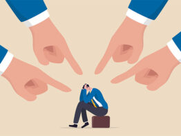 Conceptual illustration of workplace bullying