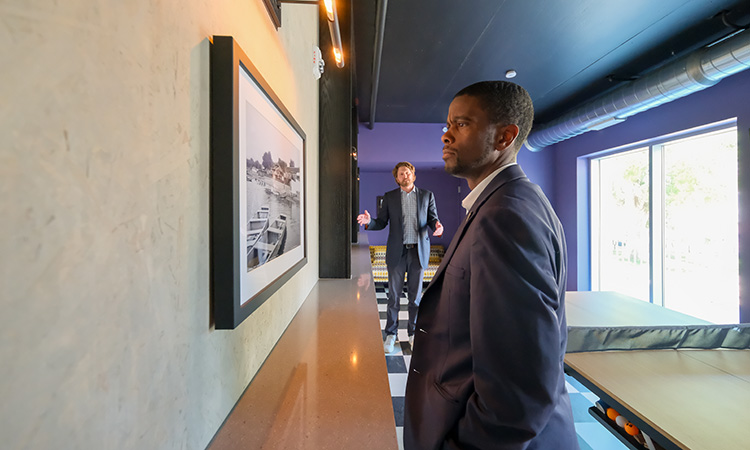 St. Paul Mayor Melvin Carter surveying the new development.