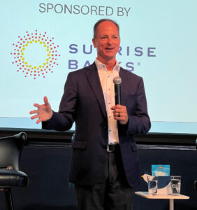Sunrise Banks CEO David Reiling opens the panel.