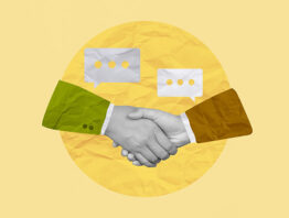 conceptual illustration of two hands shaking